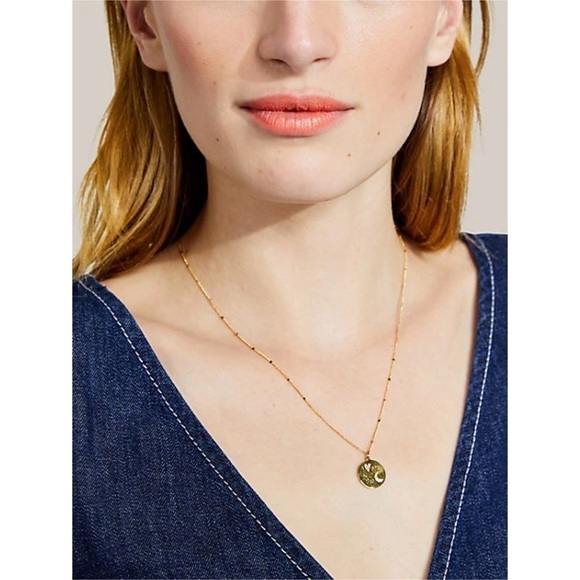 KATE SPADE • Gold True Love I Love You To The Moon Pendant Necklace - Picture 2 of 4